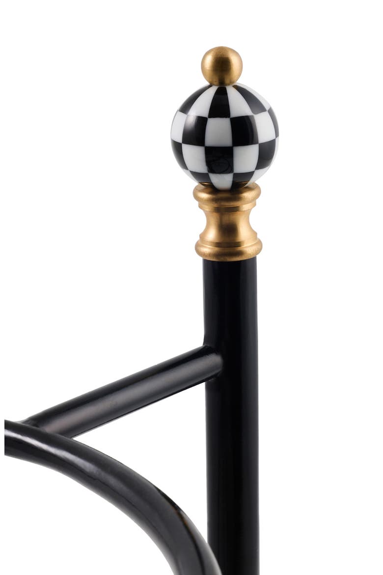 Check Three-Tier Serving Stand, Alternate, color, BLACK