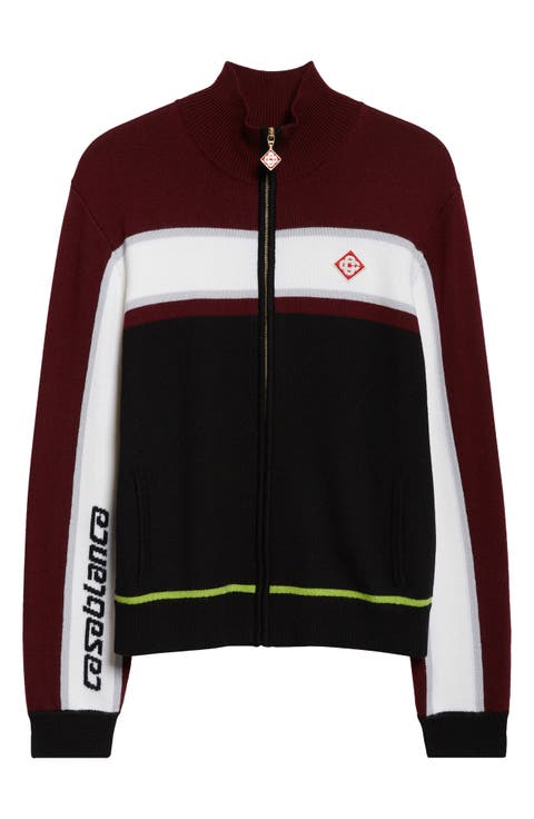 Stripe Merino Wool Knit Jacket