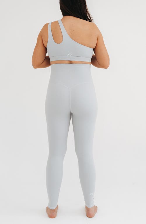 Axk Athletic Maternity Legging With Supportive Belly Band In Gray