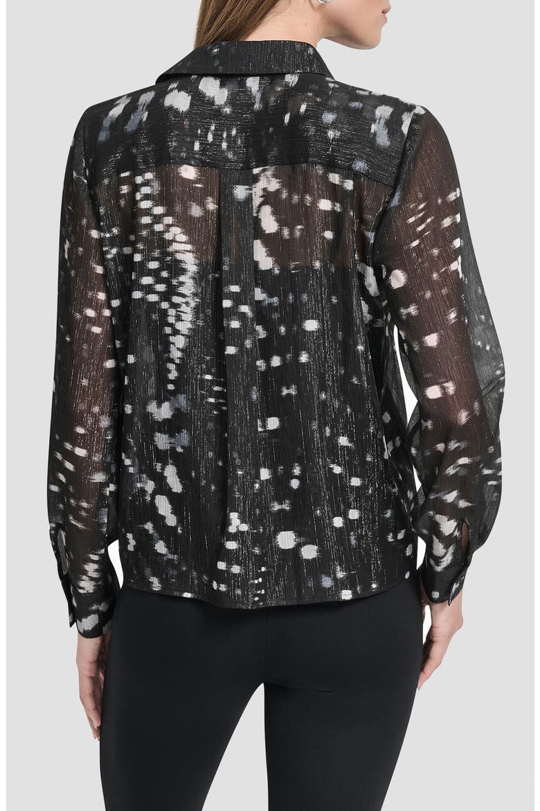 Shine Crinkle Chiffon Button-Up Shirt, Alternate, color, REFLECTED LIGHTS