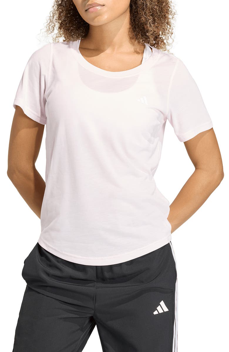 adidas Performance Scoop Neck T-shirt, Main, color, Clear Pink