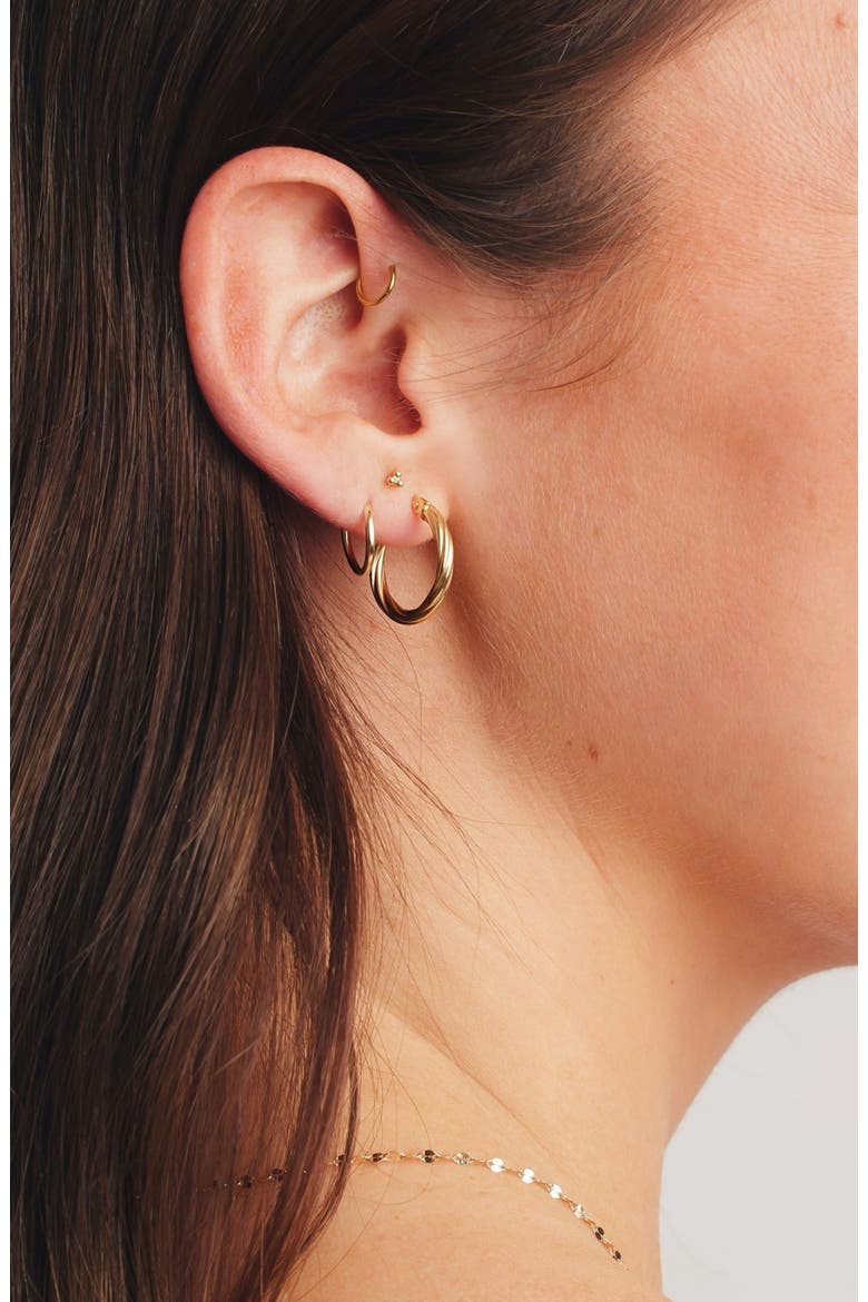 14k Trinity Stud Earring, Alternate, color, 14k Solid Gold - Pair