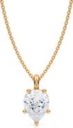 ALLUREZ Pear Solitaire Lab Diamond Pendant Necklace 14K 2.0ct