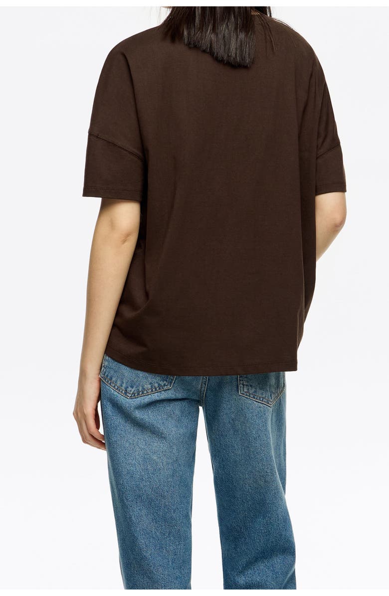 Bimba y Lola Fringed Logo T-Shirt, Alternate, color, Dark Burgundy