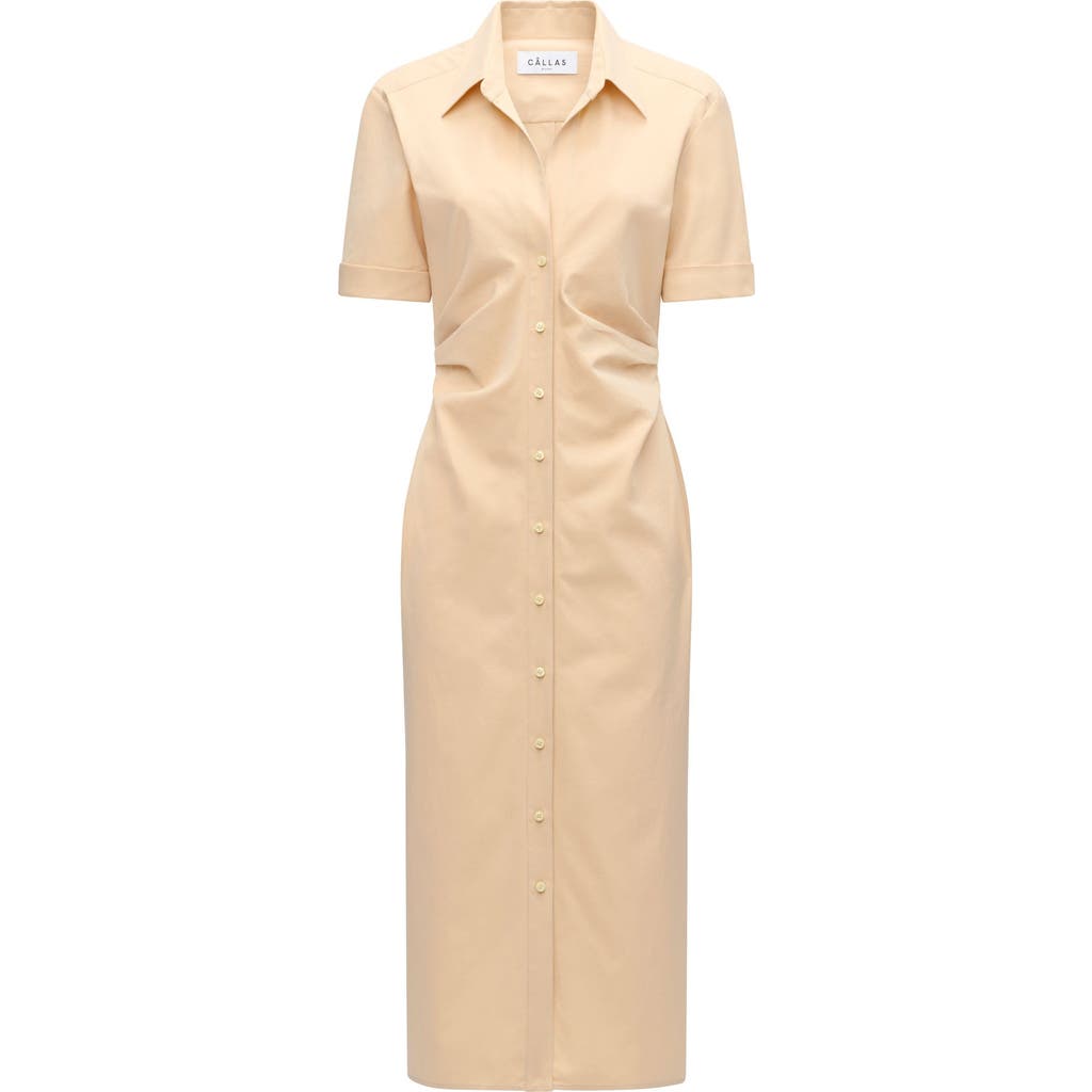 Callas Milano Lou Fitted Shirt Dress In Orange