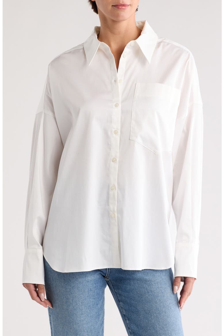Dyloh Oversized Button-Up Shirt, Main, color, WHITE
