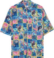 Martine Rose Blue Hearts Boxy Button-Up Shirt