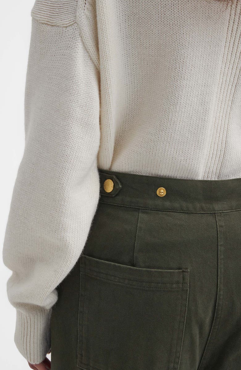 Barbour Allerston High Waist Utility Wide Leg Pants, Alternate, color, Olive