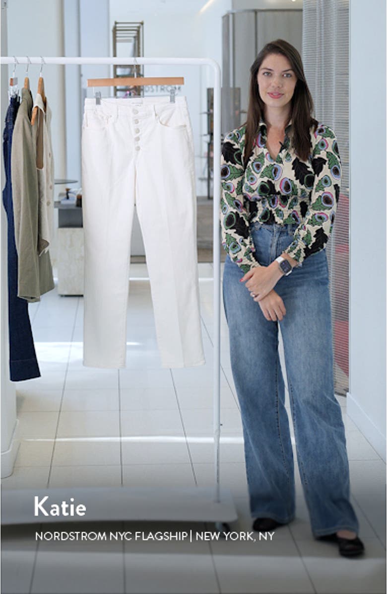 Good Legs Exposed Button Straight Leg Jeans, sales video thumbnail