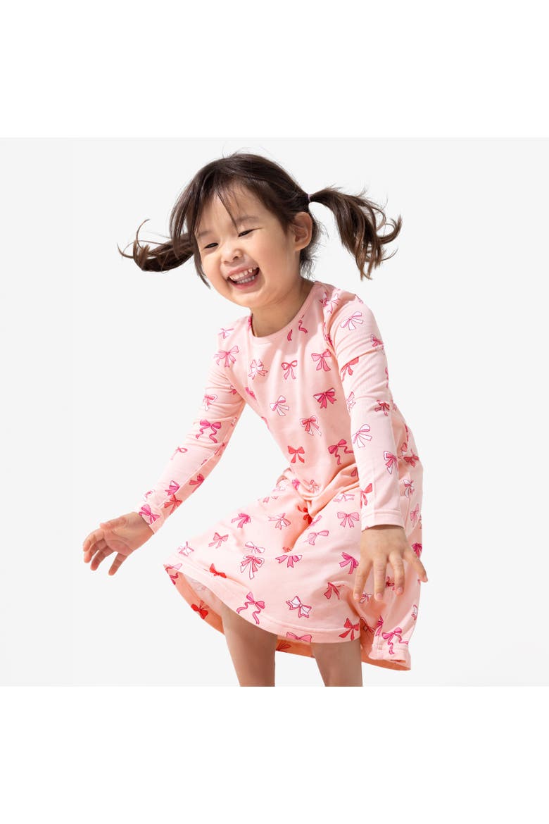 Kids' Take A Bow Long Sleeve Dress (Toddler, Little Kid & Big Kid), Alternate, color, Take A Bow