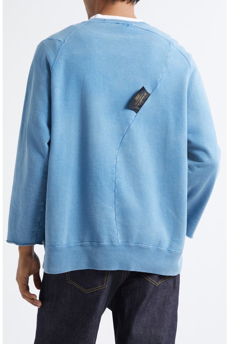 Parasite Distressed Cotton Sweatshirt, Alternate, color, LIGHT BLUE