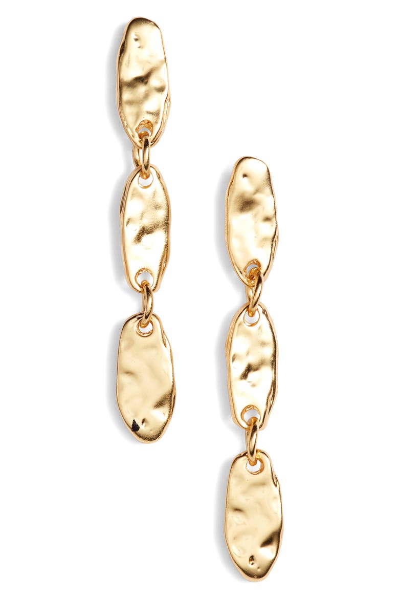 Linear Drop Earrings, Main, color, GOLD