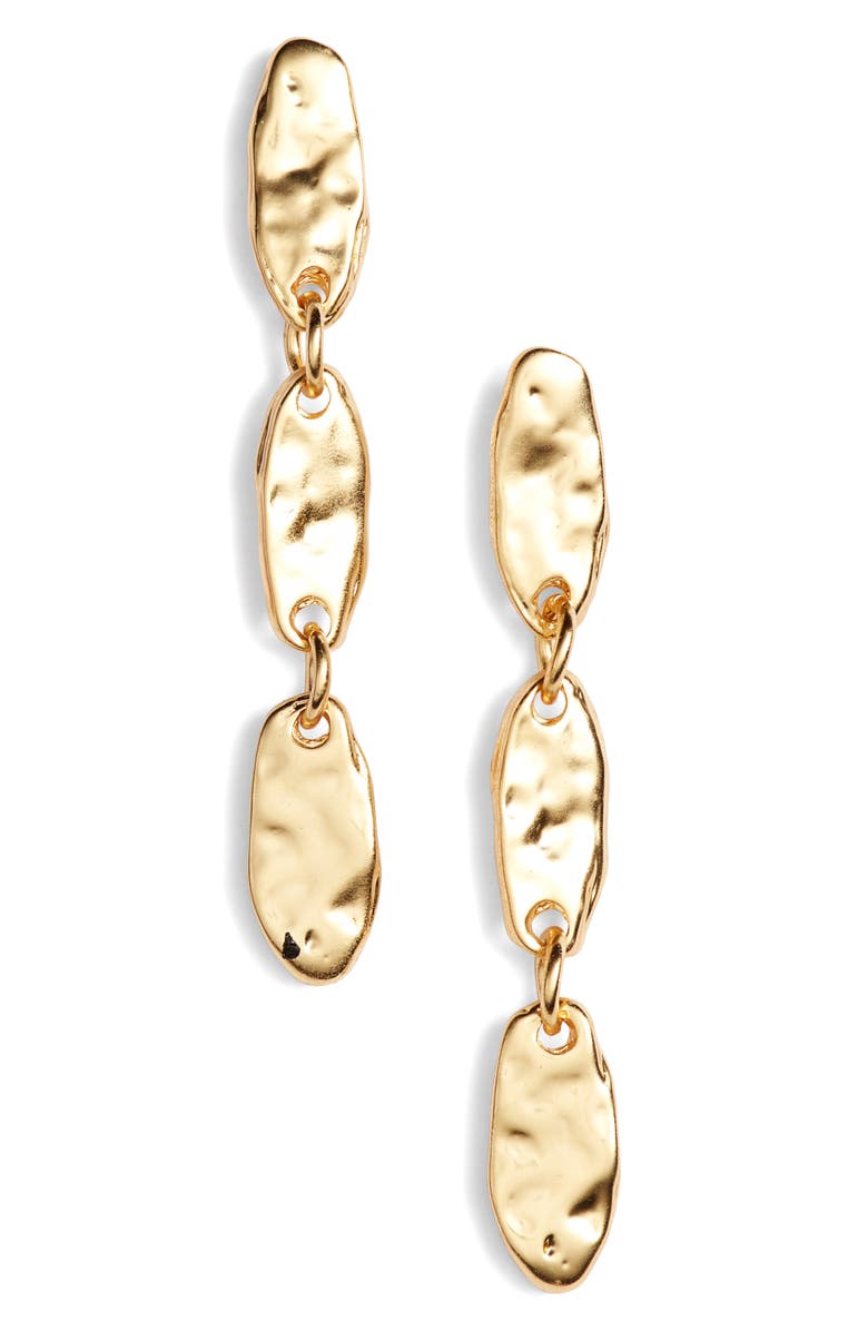 Karine Sultan Linear Drop Earrings, Main, color, Gold
