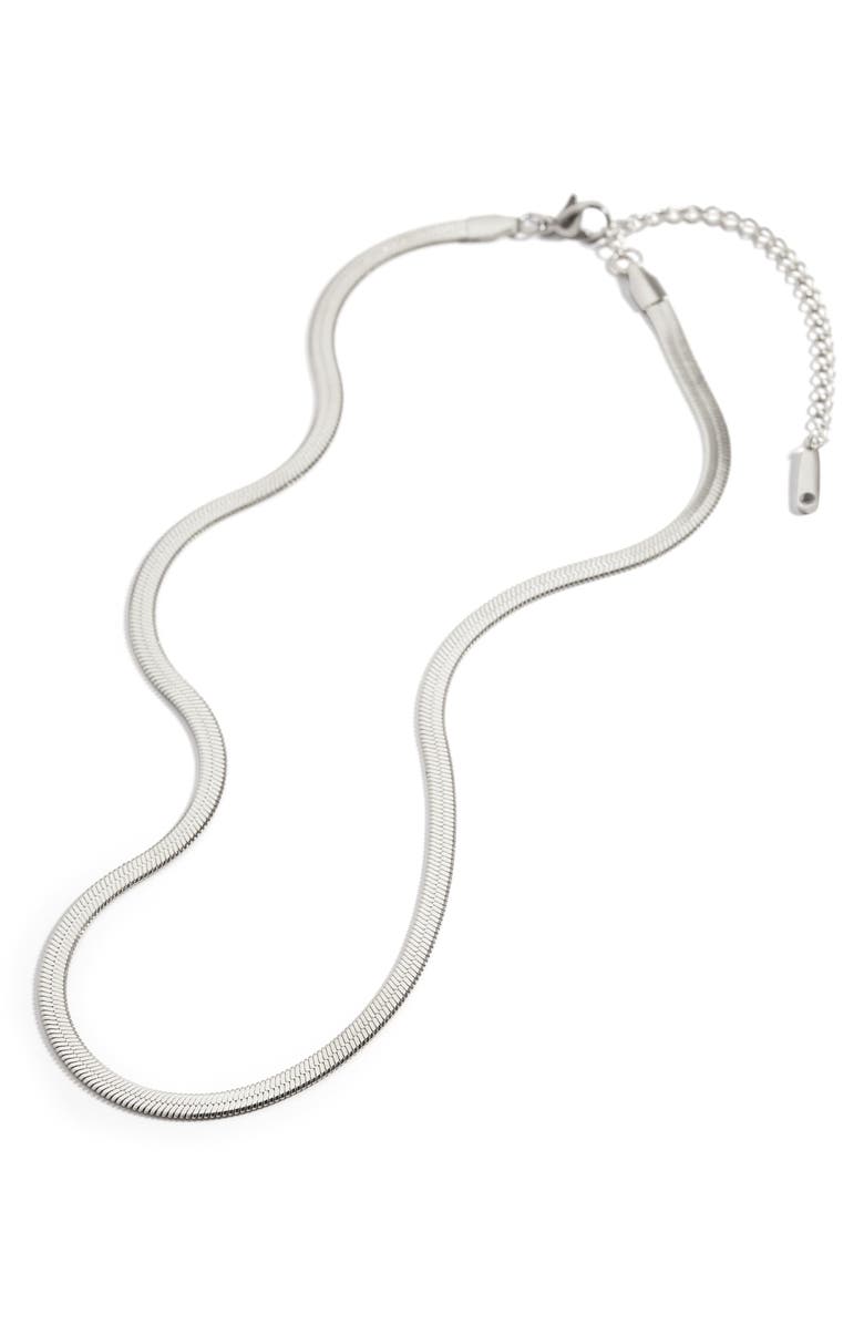 Mint & Lily Herringbone Gold Chain Necklace, Alternate, color, Silver