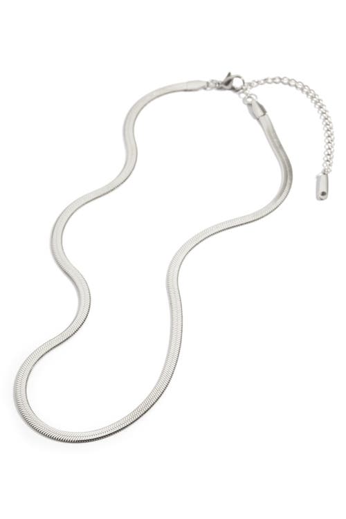Mint & Lily Herringbone Gold Chain Necklace In Silver