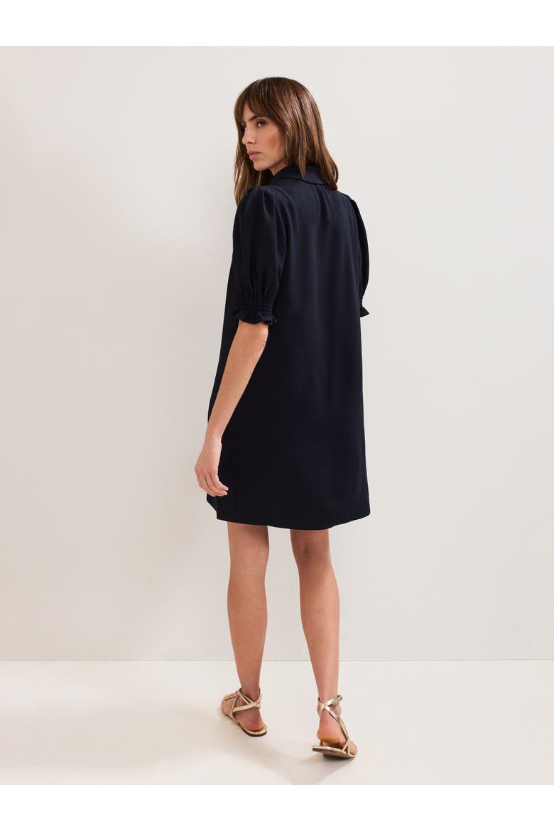 Candice Scallop Detail Shirt Dress, Alternate, color, Navy