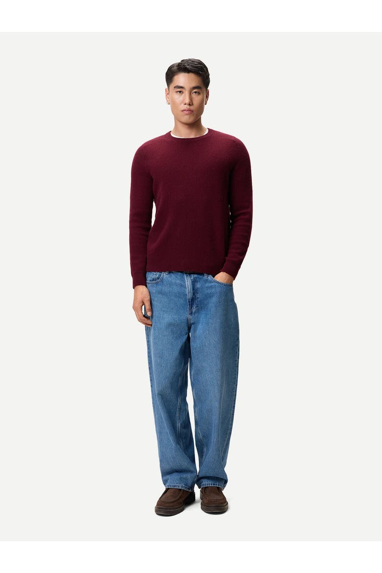 Men's Ribbed Cashmere Sweater, Alternate, color, Zinfandel