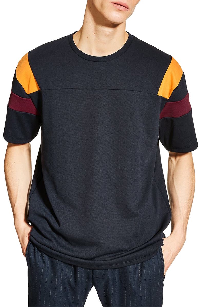 Topman Oversize Panel T-Shirt, Main, color, 