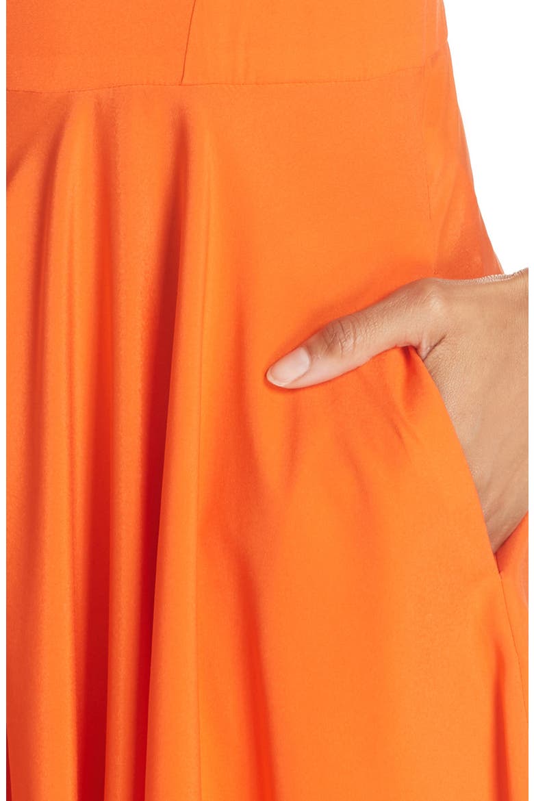 Wave Side Drape Dress, Alternate, color, SAFETY ORANGE