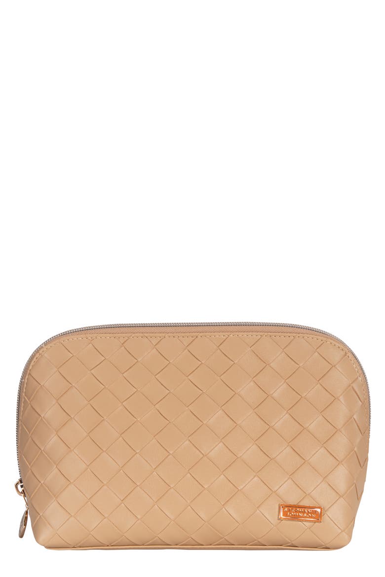 Belize Toasted Almond Lola Makeup Bag, Main, color, TOASTED ALMOND