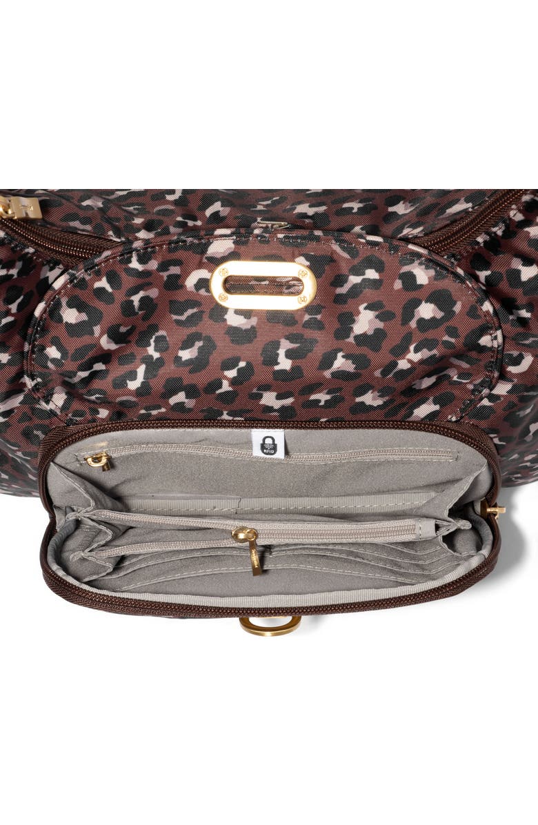 BAGGALLINI Coastal Flip Lock Half Moon Bag, Alternate, color, Ganache Cheetah Gold Hardware