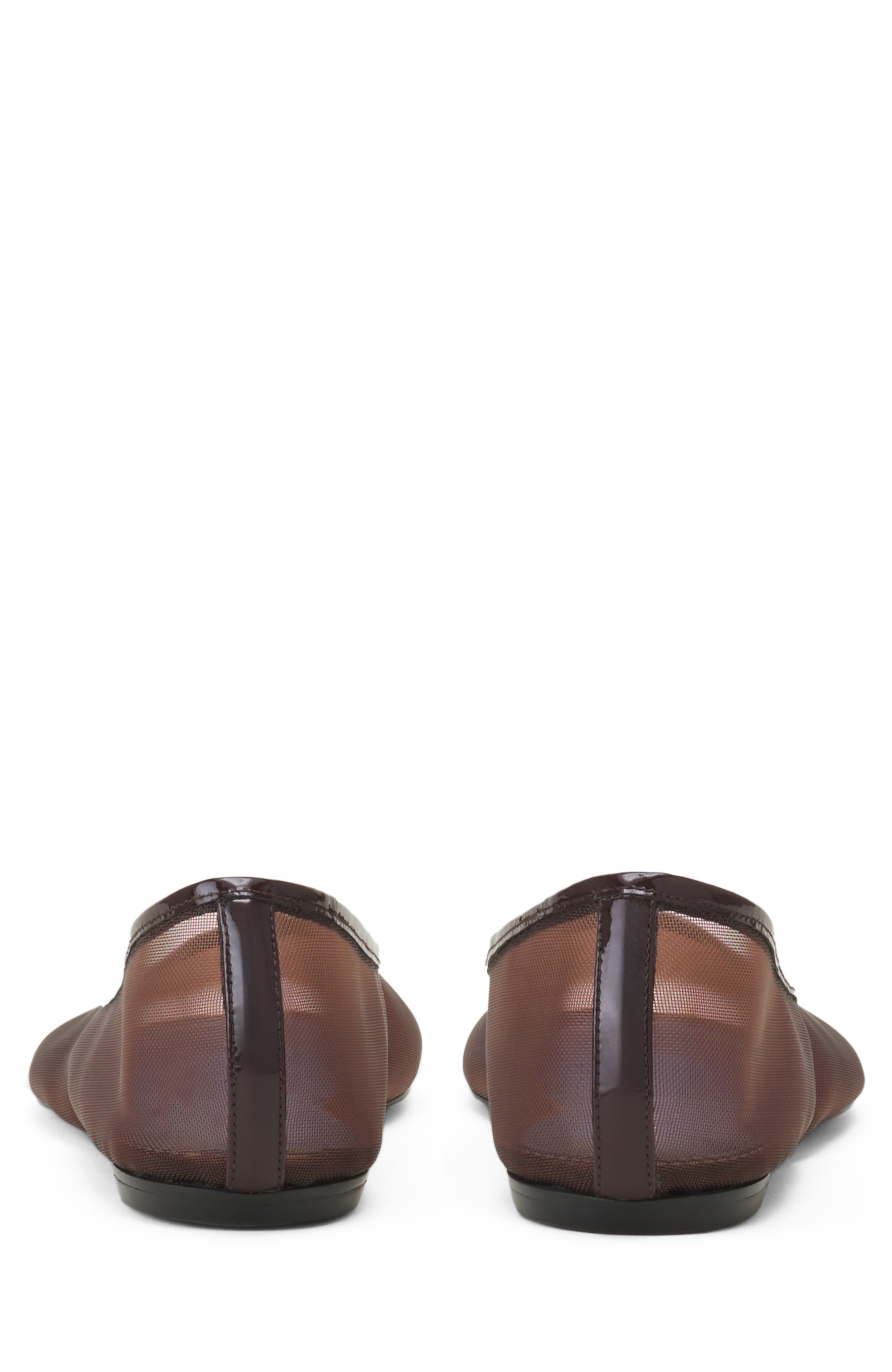 Lanvin The Ballerina Flat In Mesh, Alternate, color, Glossy Brown