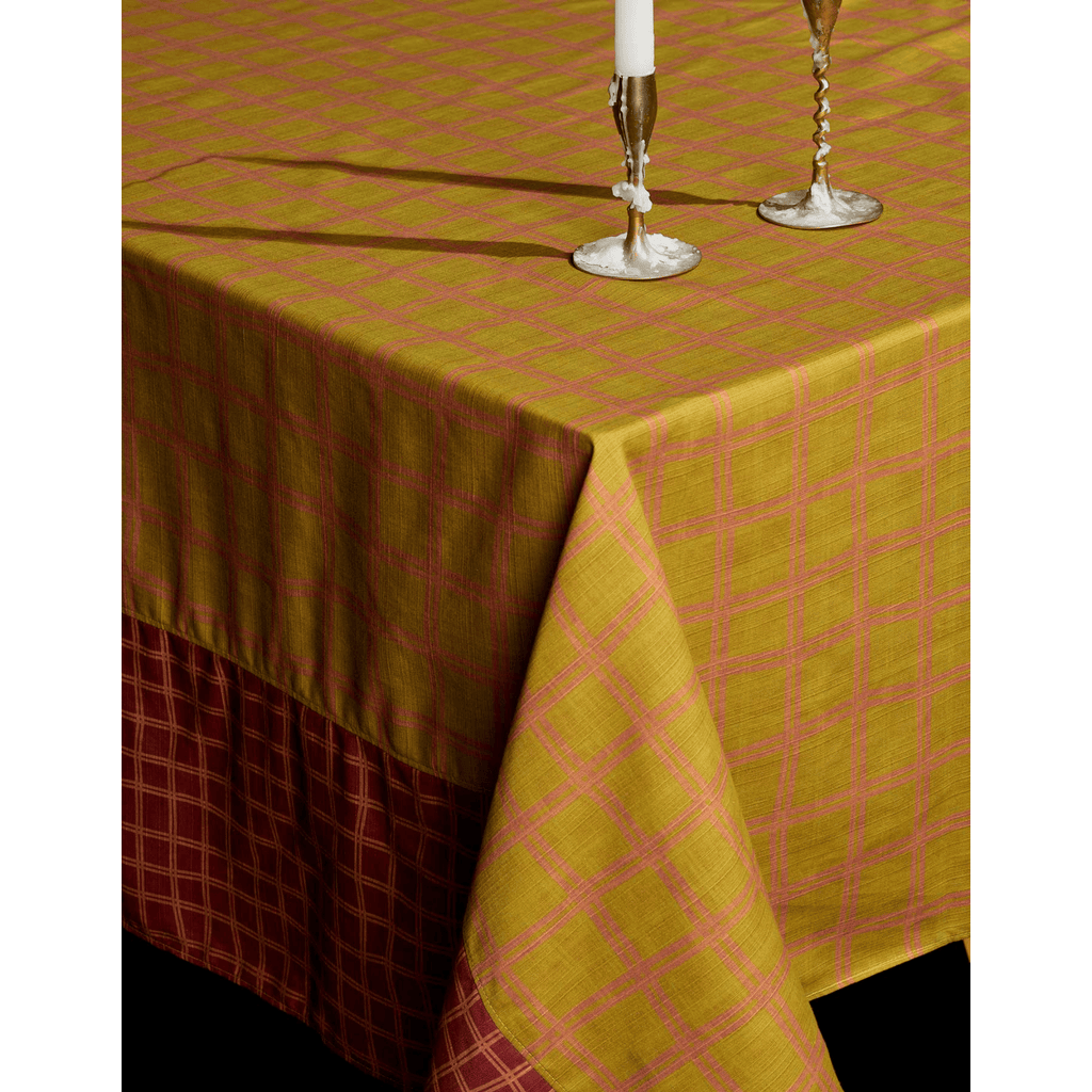 Tortuga Forma Grid Tablecloth Reversible In Yellow