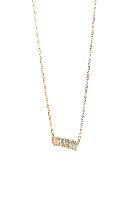 Danecraft Mommy Necklace & Cubic Zirconia Stud Earrings Set In Gold