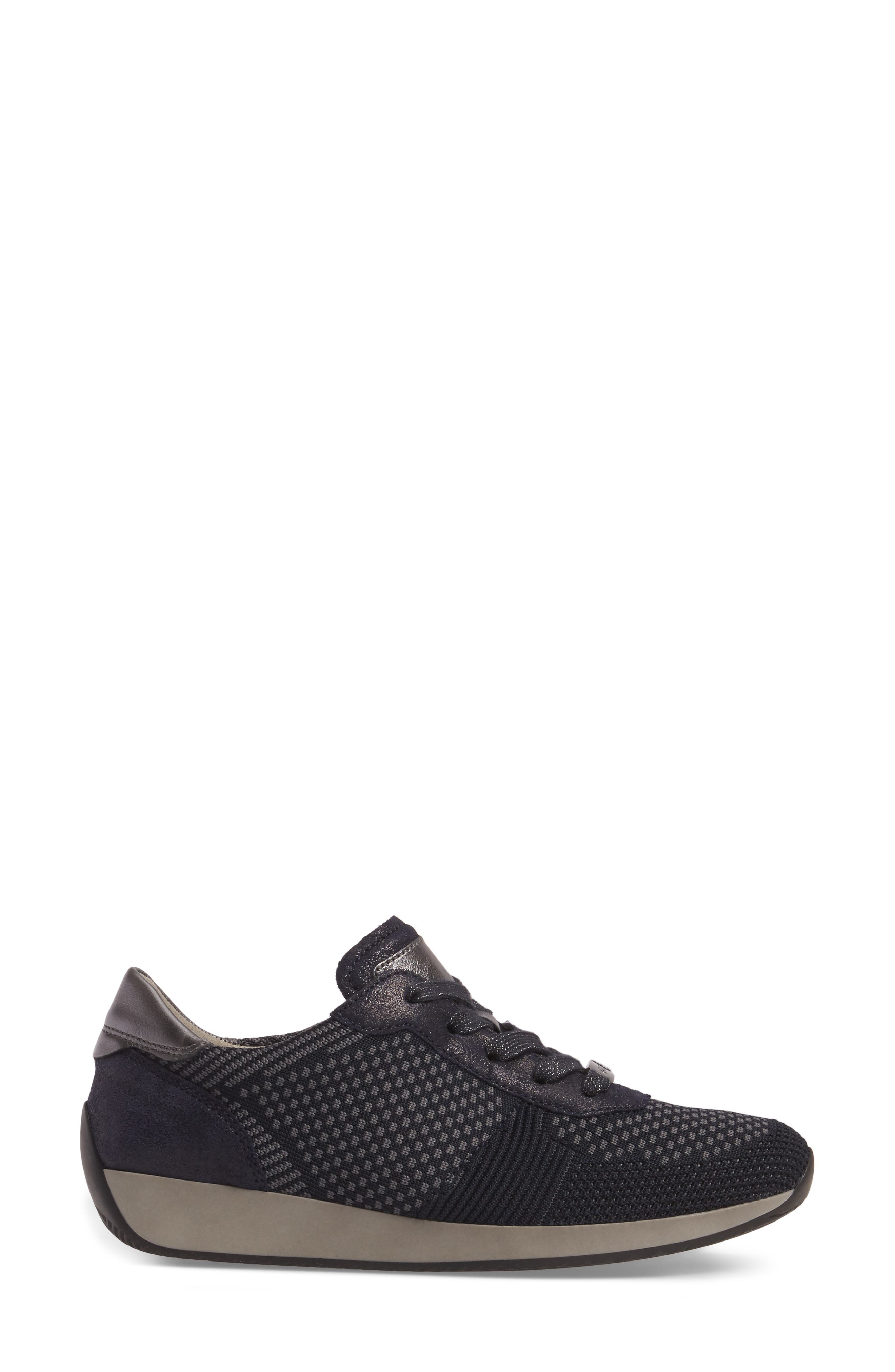 Lilly Sneaker, Alternate, color, BLUE LEATHER