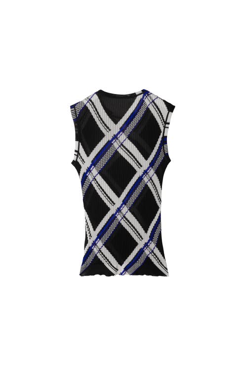 BURBERRY BURBERRY CHECK SILK TANK TOP