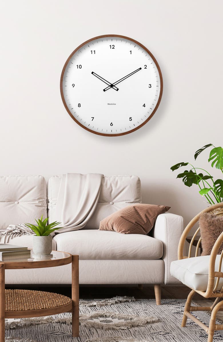 Westclox 20-Inch Wall Clock, Alternate, color, Brown