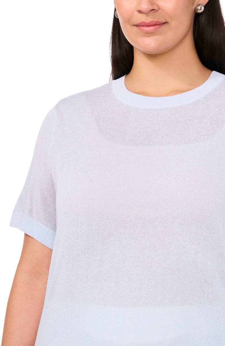 Halogen<sup>®</sup> Short Sleeve Sweater, Alternate, color, Blue Frozen