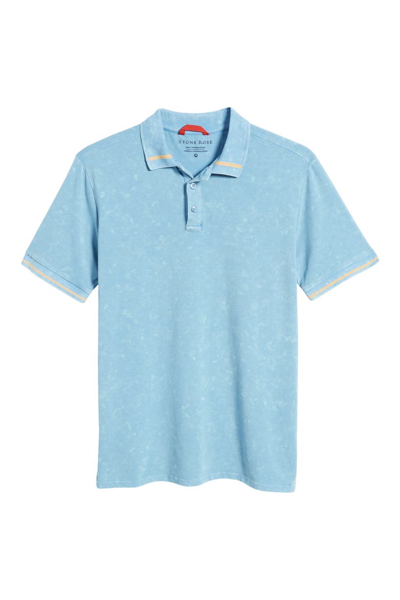 Tipped Acid Wash Performance Jersey Polo, Alternate, color, LIGHT BLUE