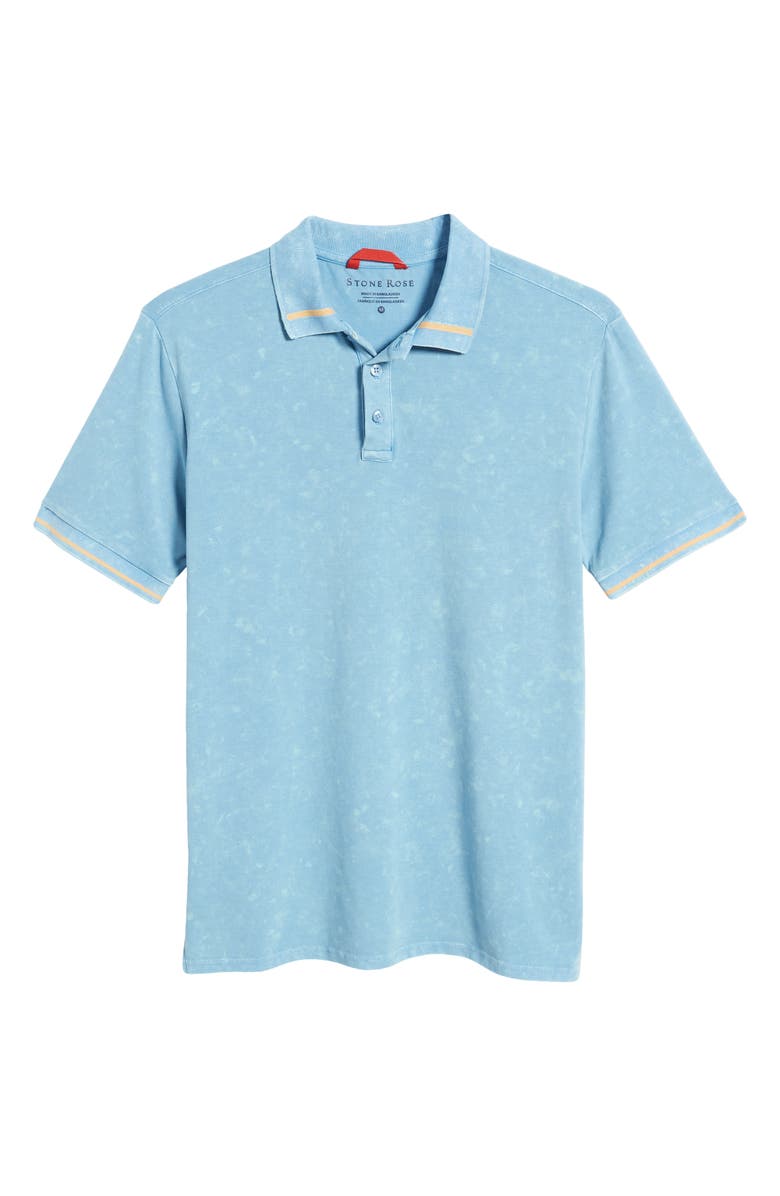 Stone Rose Tipped Acid Wash Performance Jersey Polo, Alternate, color, 