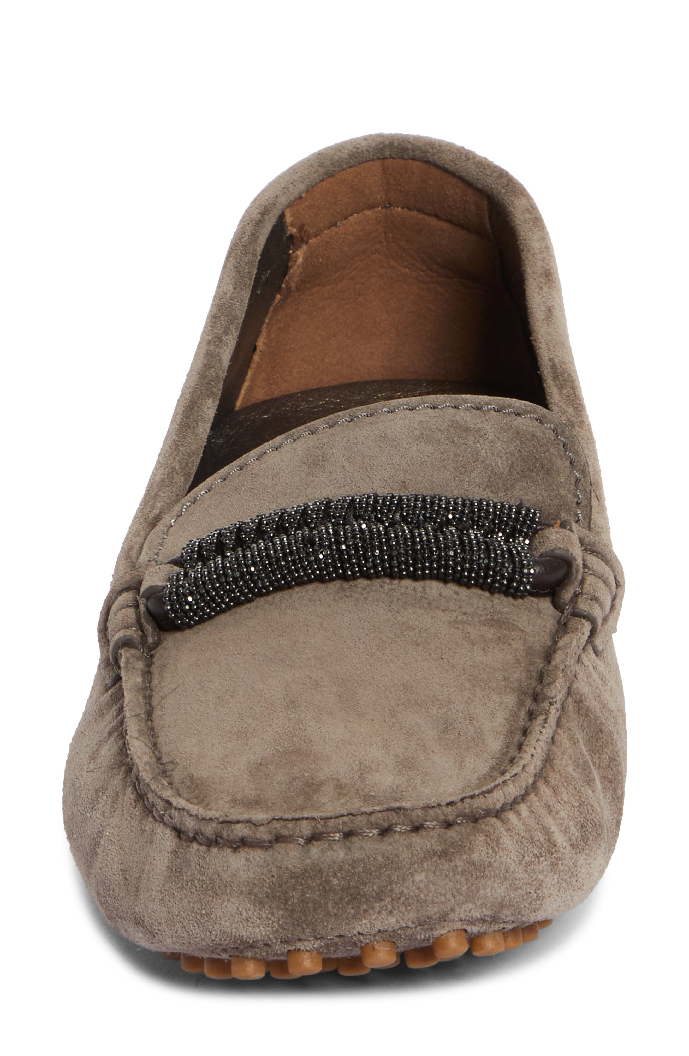 Brunello Cucinelli Monili Strap Suede Driving Shoe, Alternate, color, 