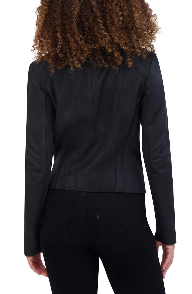 Andrew Marc Felix Leather Crop Moto Jacket, Alternate, color, Black