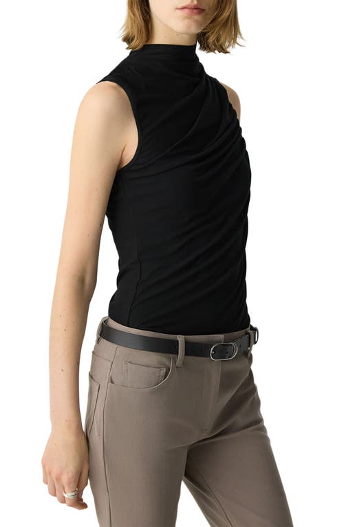 Theory Cowl Neck Shell In Black