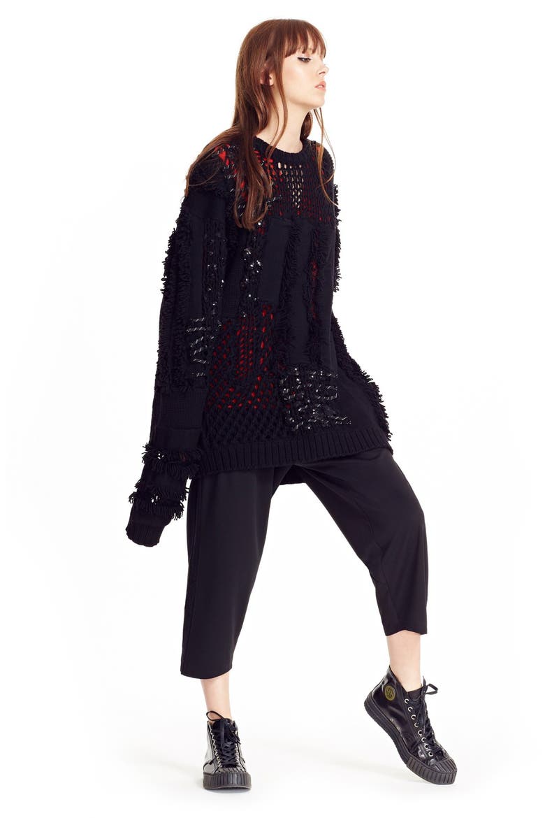 Crop Pants, Alternate, color, BLACK