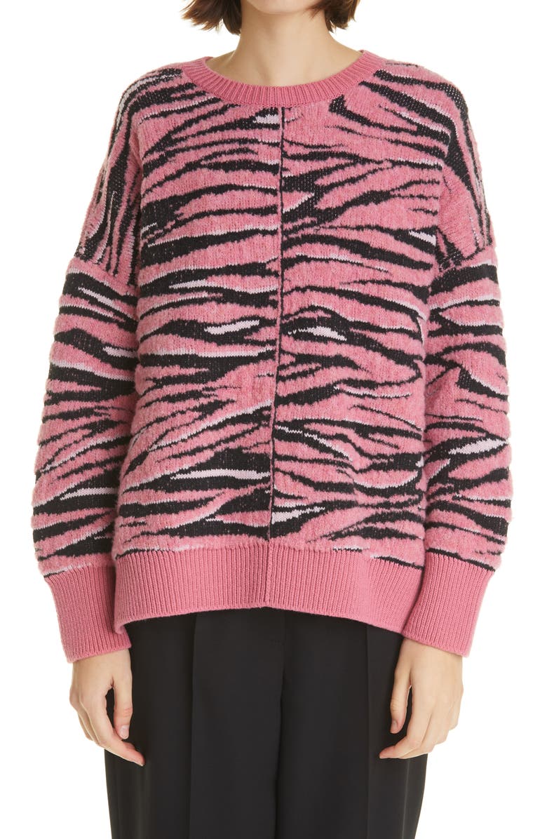 Stella McCartney Animal Jacquard Wool Blend Sweater, Main, color,