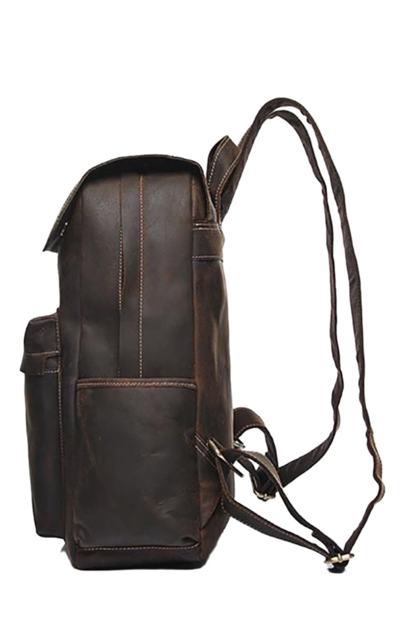 STEEL HORSE LEATHER The Helka Backpack | Genuine Vintage Leather Backpack, Alternate, color, Dark Brown