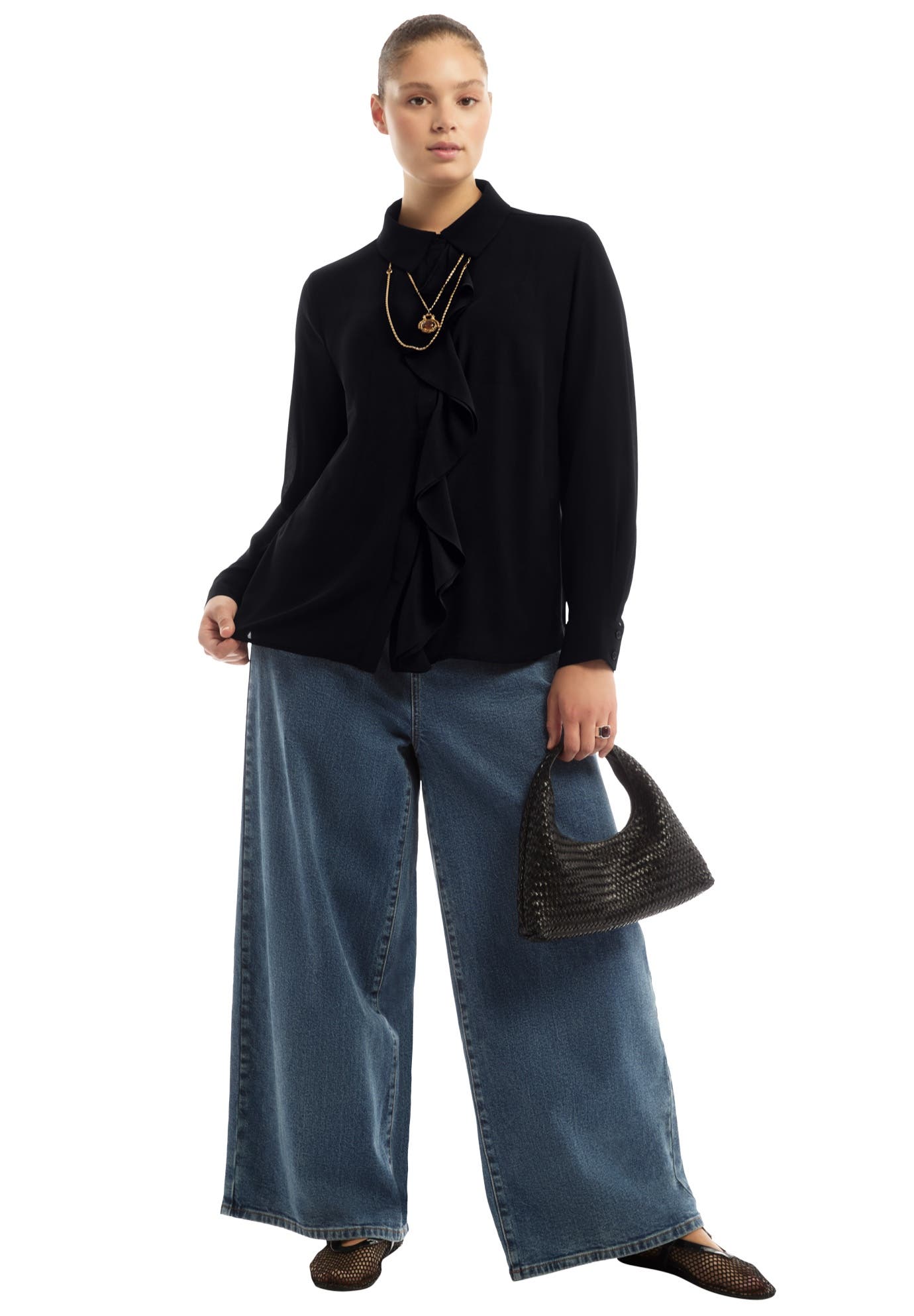Ruffled Georgette Blouse