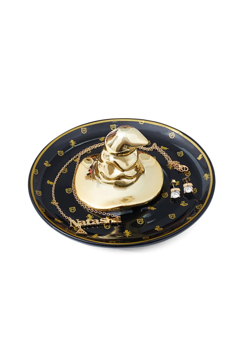 Ceramic Trinket Tray Jewelry Organizer, Alternate, color, Metallic Gold