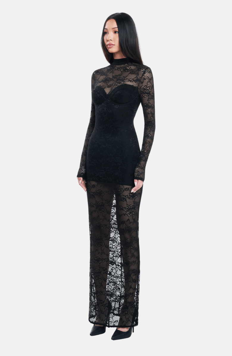 OW Collection Addison Maxi Dress, Alternate, color, Black Lace