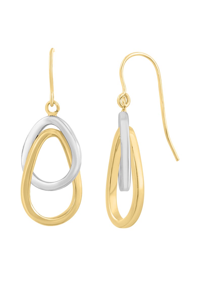 14K White & Yellow Gold Harmony Two-Tone Drop Earrings, Alternate, color, Metallic Gold