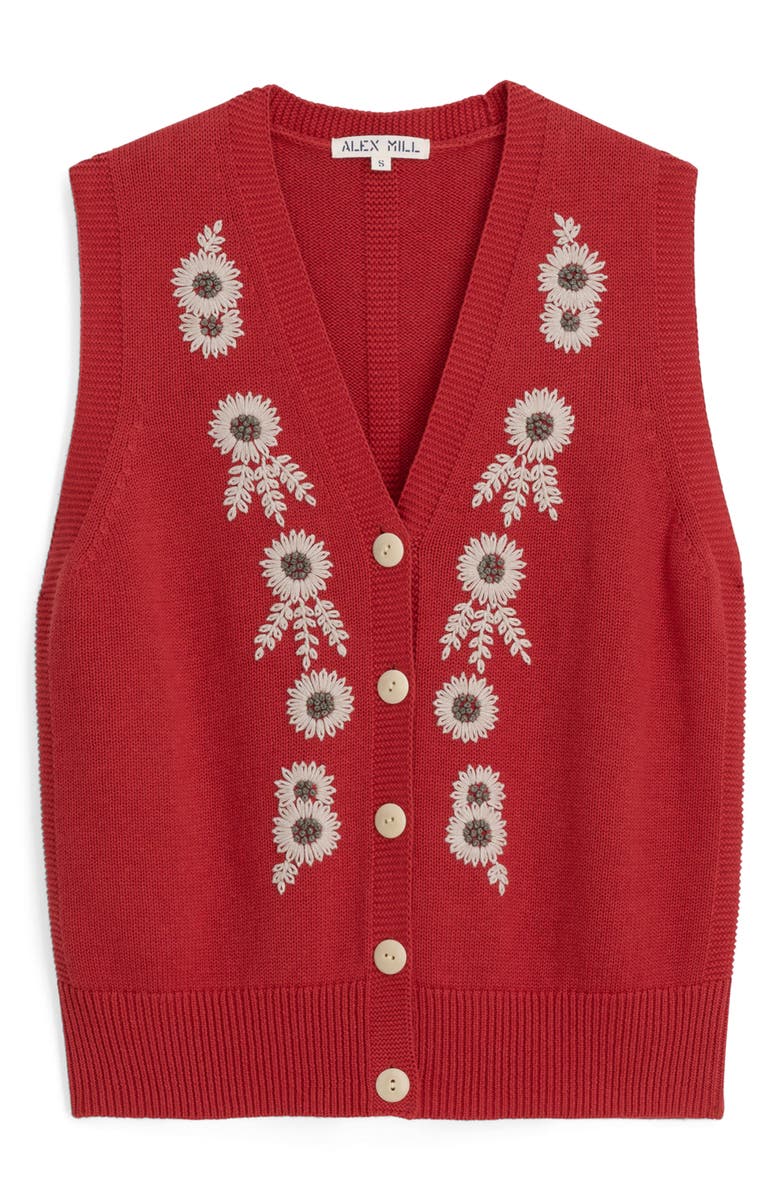 Alex Mill Becca Embroidered Vest, Alternate, color,