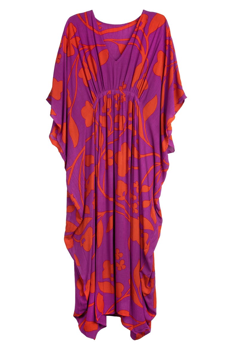 Floral Print Cover-Up Kaftan, Alternate, color, PINK
