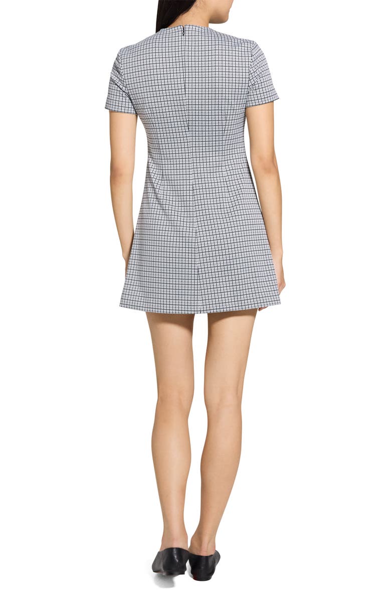 Theory Short Sleeve A-Line Mini Dress, Alternate, color, Fog Multi