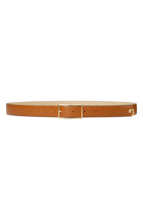 Tory Burch Leather Rectangle-buckle Belt In Brown