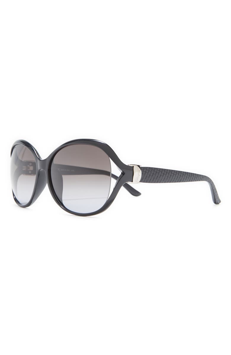 FERRAGAMO Salvatore Ferragamo 61mm Round Sunglasses, Alternate, color, Black