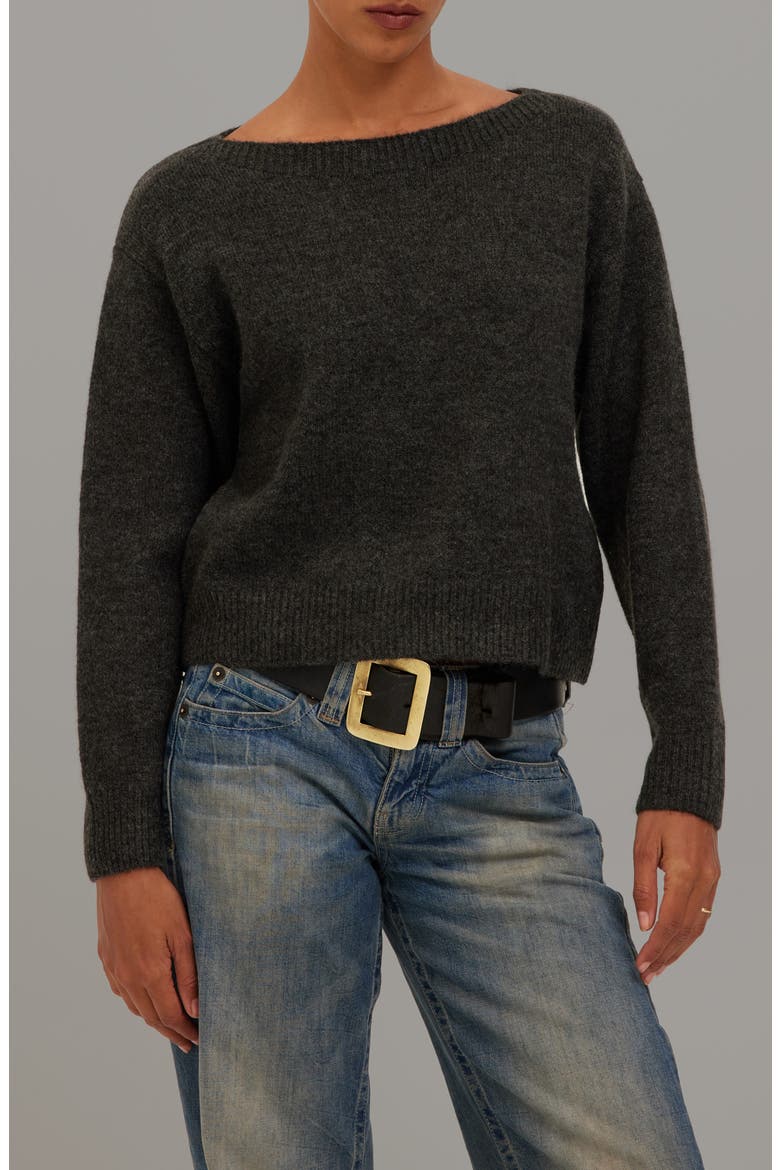 Palisades Boatneck Sweater, Main, color, BLACK